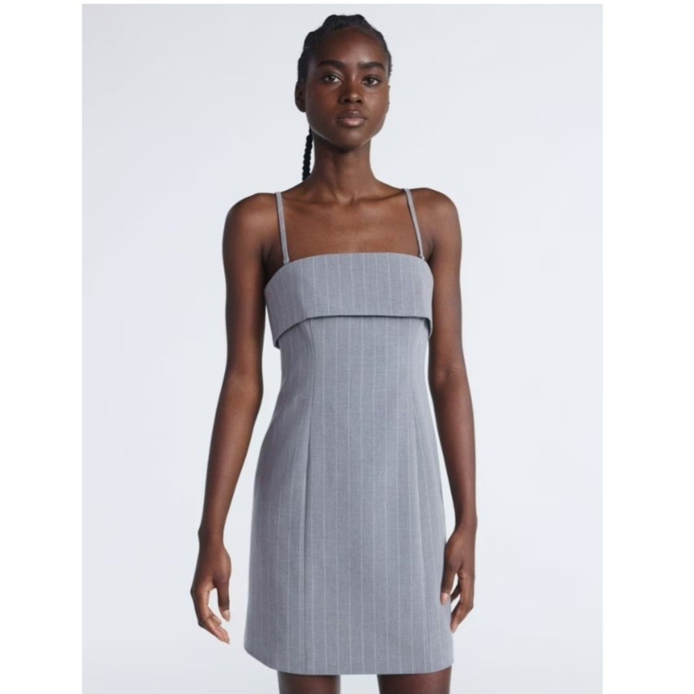 Scoop Womens Fold Over Bandeau Nick Mini Dress Size 12-14 Large Heather Grey